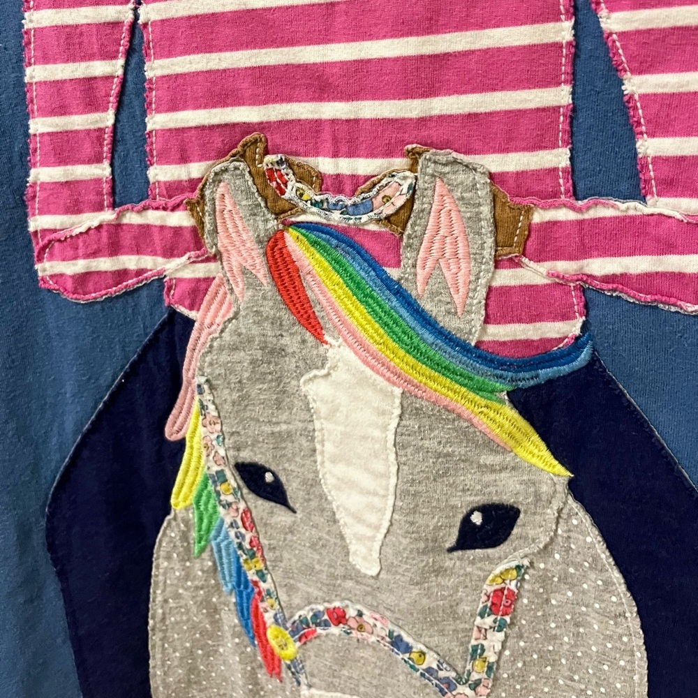 Mini Boden Horse Riding Applique Dress tromp l’oile illusion tunic - Picture 4 of 5
